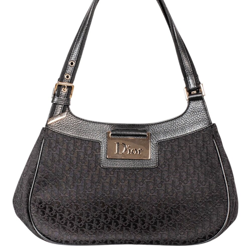 CHRISTIAN DIOR 2006 BLACK MONOGRAM HANDBAG